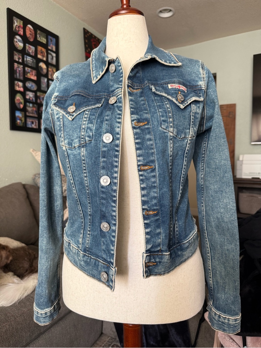 Hudson Jeans Distressed Blue Denim Jean Jacket